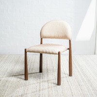 Emilie Set of 2 Dining Chair, Beige Walnut