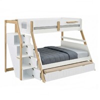 Bergen Single Over Double Bunk Bed with Staircase & Double Trundle