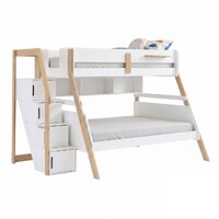 Bergen Single Over Double Bunk Bed with Staircase & Shelves