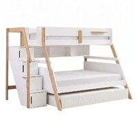 Bergen Single Over Double Bunk Bed with Shelves & Double Trundle