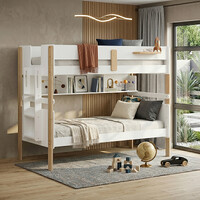 Bergen Single Over Single Bunk Bed with Shelf
