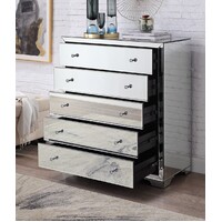Boulevard Silver Mirror Tallboy 5 Drawers