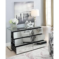 Hollywood Silver Mirror Low Chest