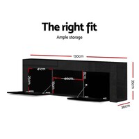 Stanly 130cm RGB LED TV Stand Cabinet Entertainment Unit Gloss Furniture Black
