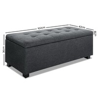 Venus Premium Storage Ottoman - Charcoal