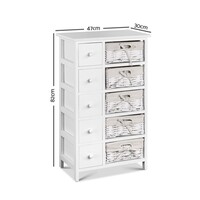 Luna 5 Basket Storage Drawers - White
