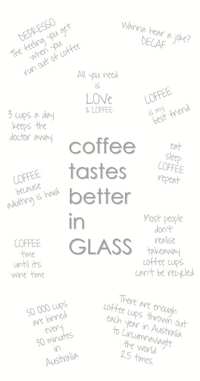 IOco 12oz ALL GLASS Glass Tea & Coffee Traveller - Warm Latte