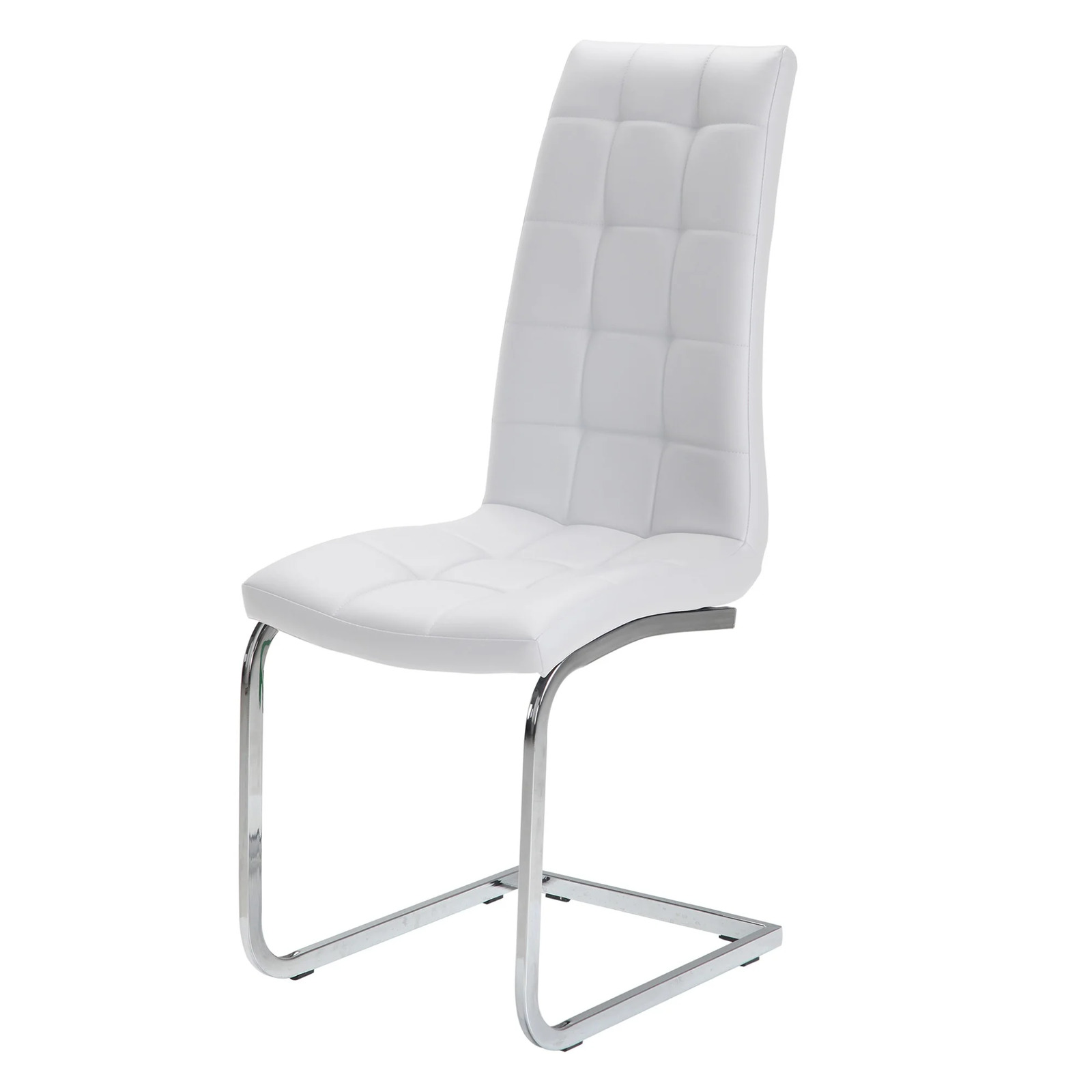 Luna Faux Leather Dining Chairs, White Set of 2