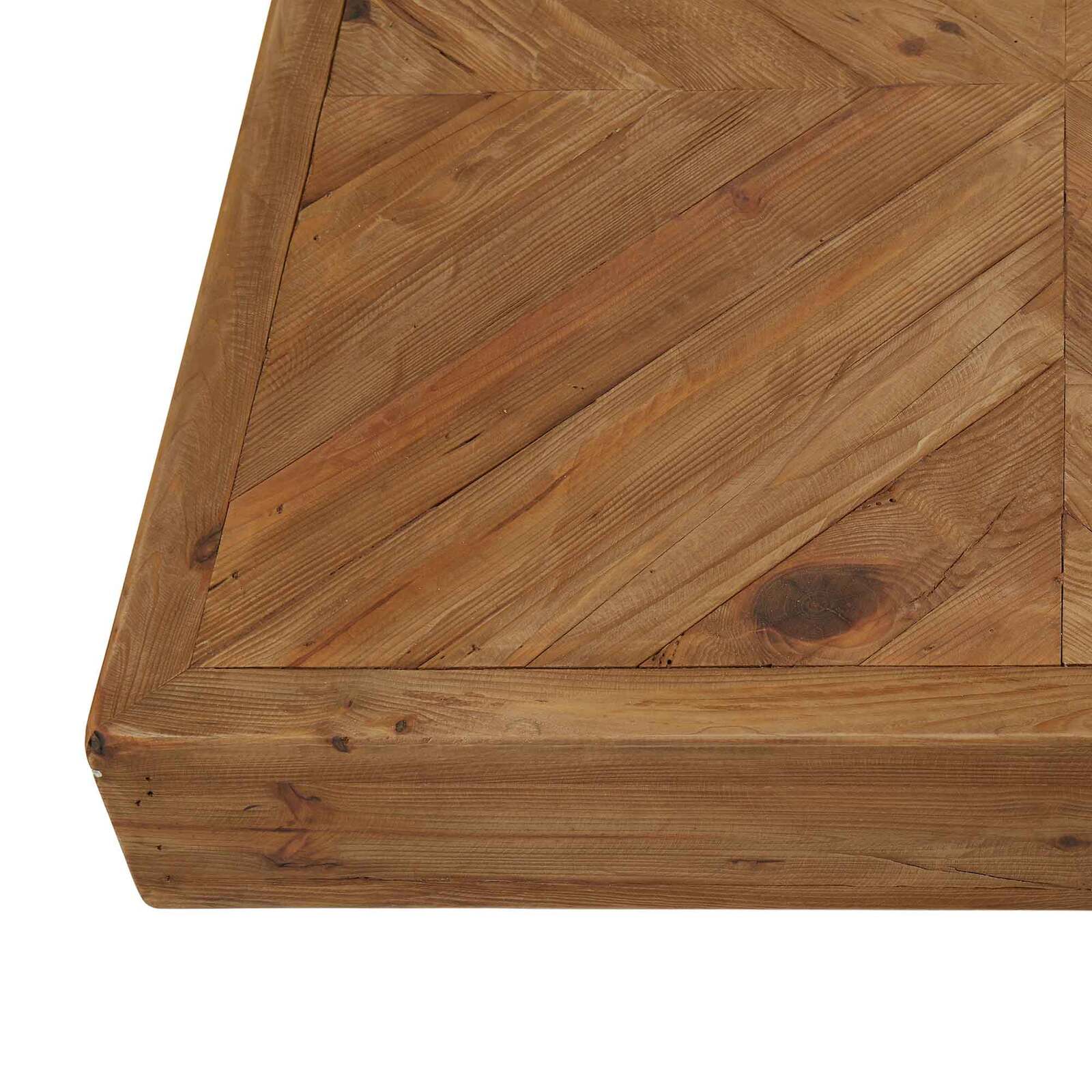 Elroi Reclaimed Pine Wood Square Coffee Table