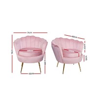 Mila Velvet Shell Armchair (Blush Pink)