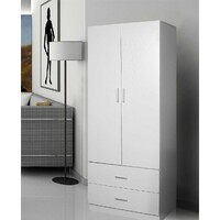 Large View Redfern 2 Door 2 Drawer Wardrobe White