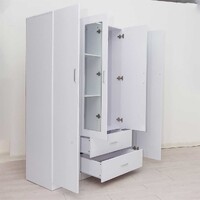 Redfern 4 Door 2 Drawer  Wardrobe with Mirror White