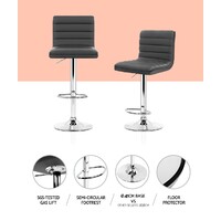 Zast Faux Leather Bar Stool Gas Lift Swivel Grey