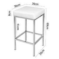 Catalina Faux Leather Bar Stool Set of 2 White