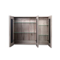 Bathroom Vanity 3 Door Storage Mirror Cabinet - Natural