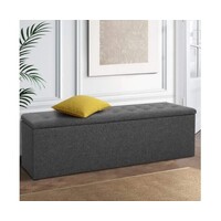 Venus Linen Blanket Box Dark Grey 140cm