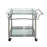 Swan Chrome Glass Mirror Bar Cart