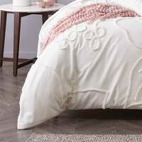 Maisha Quilt Cover Set Coconut Milk - Queen