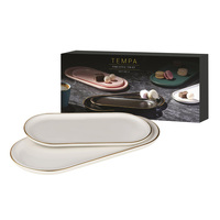 Asteria White Oblong Tray Set - Set of 2
