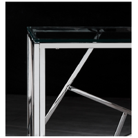 LEO Side Table Stainless Steel and Tempered Glass