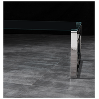 Dalton Coffee Table Stainless Steel and Tempered Glass