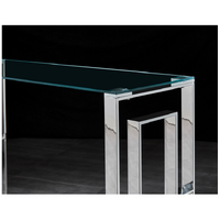 Dalton Console Table Stainless Steel and Tempered Glass