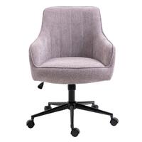 Stella Purple Lined Linen Fabric Upholstered Office Chair