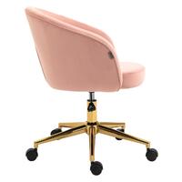 Kierra Pink Velvet Office Chair