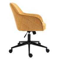 Teddy Yellow Linen Fabric Upholstered Office Chair