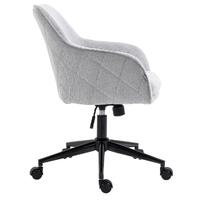 Teddy Light Grey Linen Fabric Upholstered Office Chair