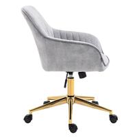 Ministry Silver Barred Velvet Office Chair