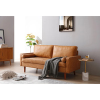 Coogee Brown 2.5 Seater Faux Leather Sofa Brown