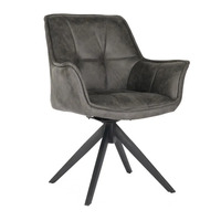 Beaumont Ultrasuede Fabric Swivel Dining Chair, Grey Set of 2