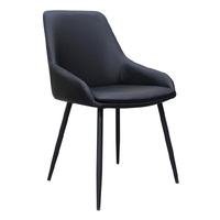 Set of 2 Dane Faux Leather Dining Chair, Black