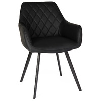Aaliyah Faux Leather Dining Chairs,  Black Set of 2