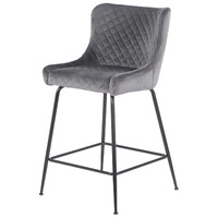 Heidi Velvet Barstools, Pebble Grey Set of 2