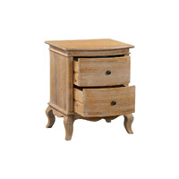 Milles 2 Drawer Solid Oak Bedside Table