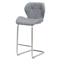Torque Faux Leather Barstools, Grey Set of 2