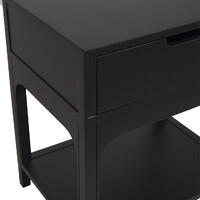 Arco Wooden Bedside Table, Small, Black