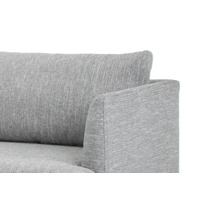 Byron 3 Seater Left Chaise Fabric Sofa - Graphite Grey with Natural Legs