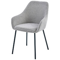 Nola Fabric Carver Dining Chairs, Grey Set of 2