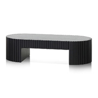 Francesca 1.3m Oval Coffee Table, Full Black Oak