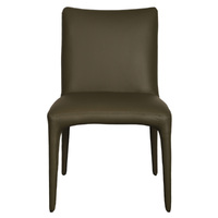 Claudia Faux Leather Dining Chairs, Olive Set of 2