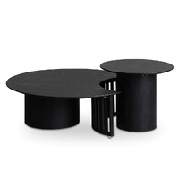 Maiden Wooden 2 Piece Nesting Coffee Table Set, Black