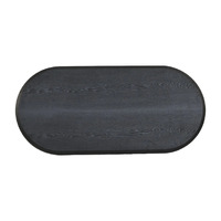 Jerrin Wooden Oval Coffee Table, Full Black