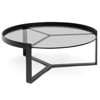 Franklin 90cm Glass Round Coffee Table - Large