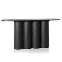 Bomen Wooden Console Table, Full BlacK