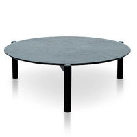 Nest of Ines Wooden Round Coffee tables - Black