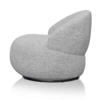 Elise Swivel Fabric Lounge Chair - Fog Grey