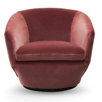 Blair Swivel Lounge Chair - Blood Orange Velvet